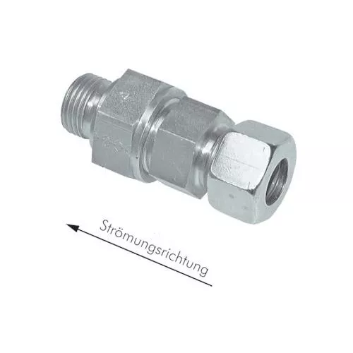 Rückschlagventil Schneidringanschluss + AG Stahl verz Rohr -> Gew Ö-Druck 1bar