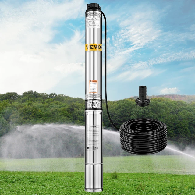 2HP DEEP WELL Pump 440ft 220V Max 42GPM Cable 32.8ft Stainless Steel w
