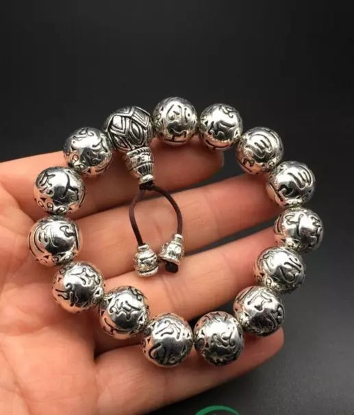 Fashion Retro Tibetan Silver Hollowed-out Good luck Beads Bracelet