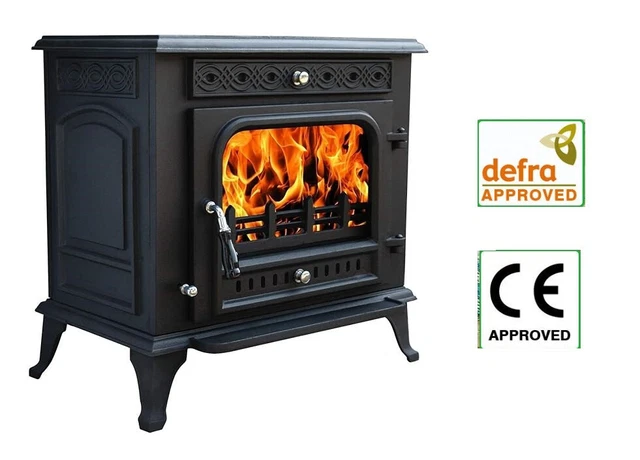 CAST IRON WOOD Or Solid Fuel Log Burner Beldray Eh0690 £180.00 - PicClick UK