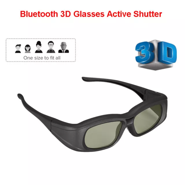 Bluetooth Active Shutter Glasses Rechargeable LCD 3D For Sony Samsung 2