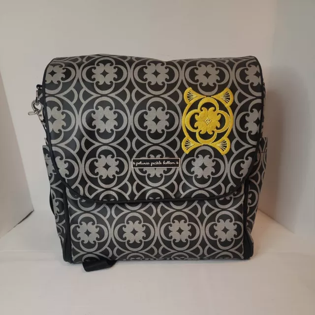 Petunia Pickle Bottom Baby Chic Diaper Bag Backpack Changing Pad Black & Yellow