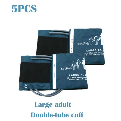 5Pcs/Bag NIBP Cuff Reusable Large Adult Size ，Double Hose - Free Shipping