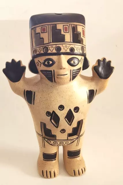 VTG Peru Pottery figure Ayacucho Cuchimilco Chancay Folk Art Decor 12"
