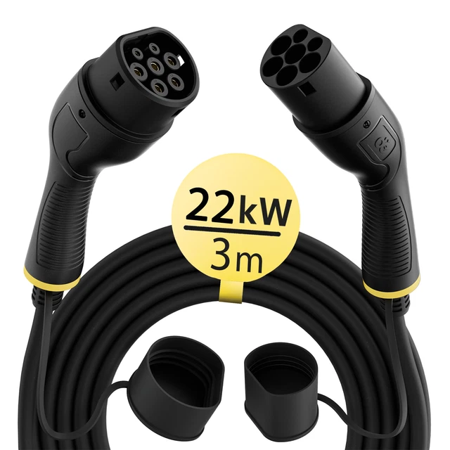 Tipo 2 cavo di ricarica rapido EV per spina di ricarica auto elettrica 22kw 32A 3 fasi 3m de Tipo 2 cavo di ricarica rapido EV per spina di ricarica auto elettrica 22kw 32A 3 fasi 3m de