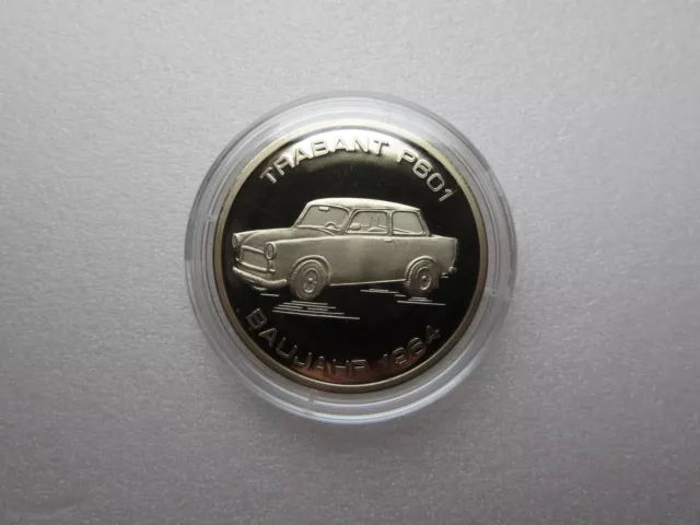 Trabant 601 Nostalgie Medaille Neusilber 30 mm Durchmesser