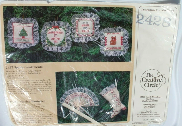 Kit de puntada de adornos de círculo creativo #2428 fantasías victorianas navideñas nuevo D5