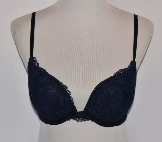 ELLE MACPHERSON INTIMATES Sexy Underwired blue Sheer Black Lace