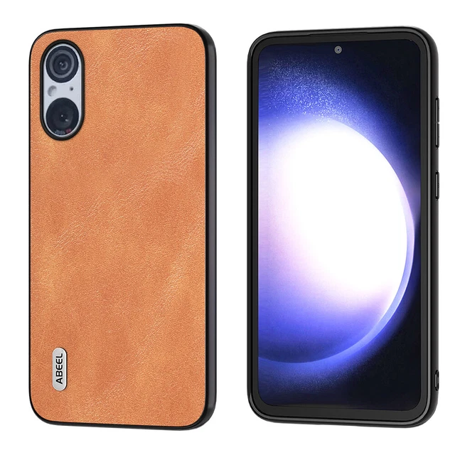 For Sony Xperia 5 V, Luxury Retro Simple PU Leather Hybrid Hard PC Case Cover