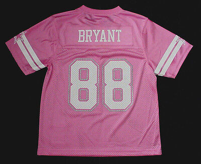Nwt Dez Bryant 88 Maglia Donna/Ragazzi Dallas Cowboys Rosa Rete Sz L / 36