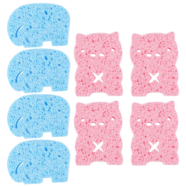 8 piezas esponja de baño elefante cerdito ducha esponja limpiador para niños