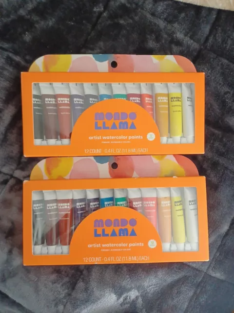 2 tubos de pintura de acuarela de artista Mondo Llama 12 cnt 0,4 fl oz suministros de arte escuela