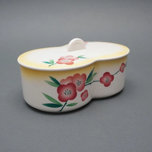 Art Deco Covered Dish Villeroy & Boch Dresden Spraying Cherry Blossoms 1.77AIO