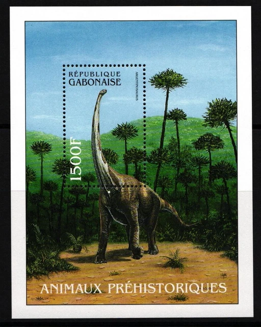 Gabun Block 117 postfrisch Dinosaurier #JA067