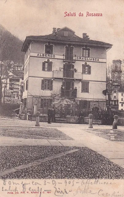 Biella - Saluti da Rosazza - Albergo Gragliasca - fp vg 1903