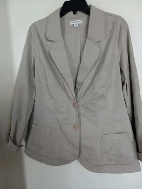 Coldwater Creek Women's Beige Button Up Jacket Blazer Long Sleeve Sz W18