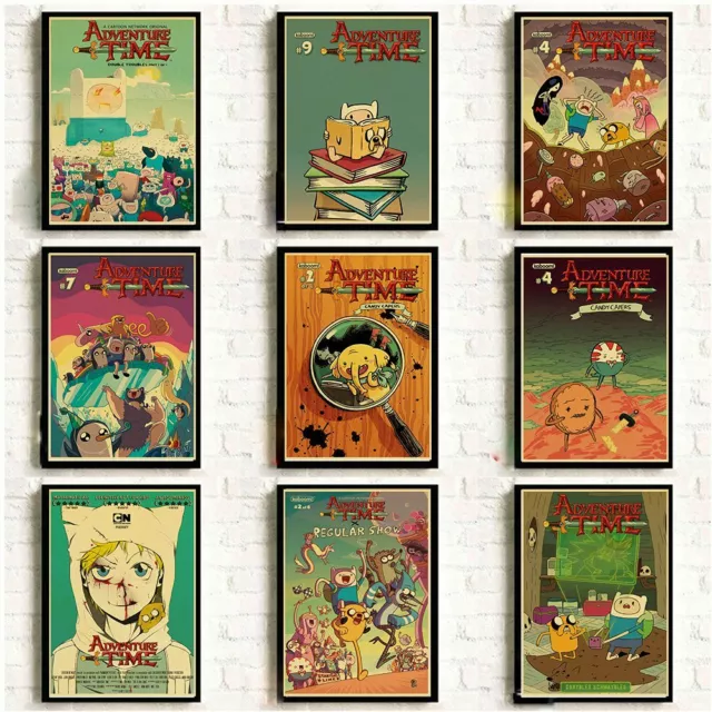 Adventure Time with Finn and Jake Vintage Poster Cartoon Posters and Prints Cute