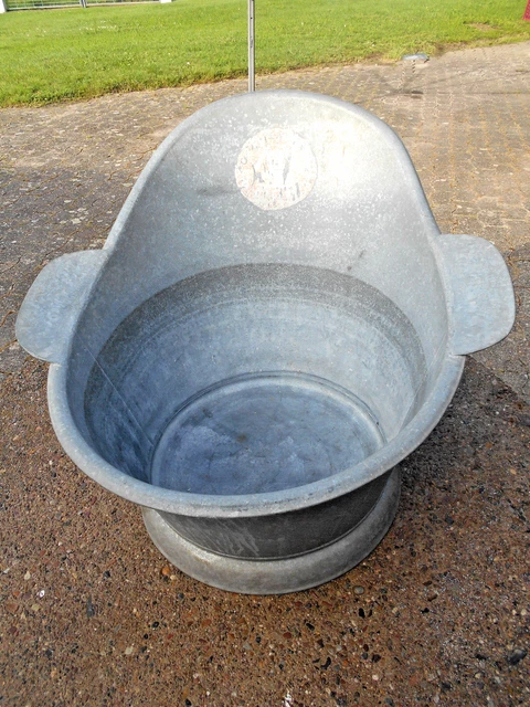 ANTIKE SITZBADEWANNE ZINK Wanne Pflanzkübel mini Teich Gartendeko
