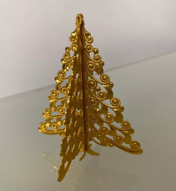 Alter Christbaumschmuck Tannenbaum ECKARTINA Metall gold 1917/21