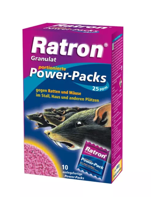 Ratron® Granulat Power-Packs 10 x 40 g Faltschachtel | Ratten Mäuse Gift Ratten