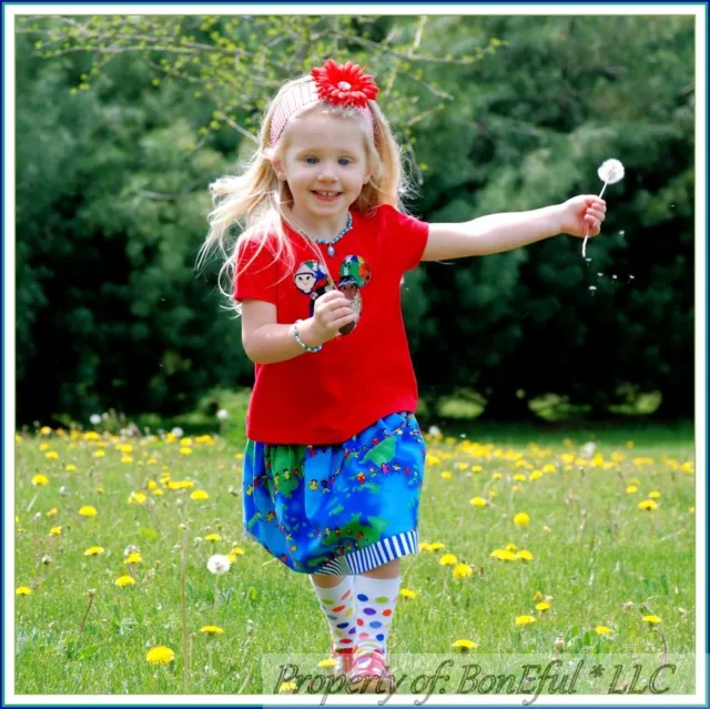 BonEful RTS NEW Boutique Girl 3 Disney Mickey Minnie Mouse School OOAK Top Skirt