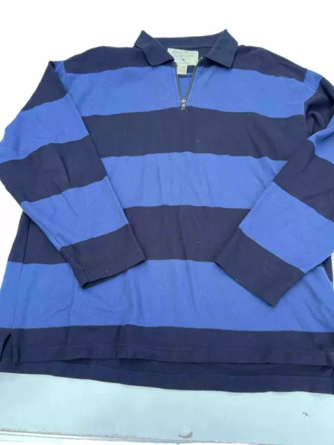 EDDIE BAUER Rugby Shirt Quarter Zip Pullover Men's Size XXL blue $17.00 ...