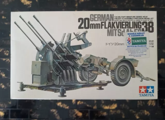maquette Tamiya n° 3591 - 1/35 - 20 mm Flakvierling 38 mit Sd.Ah. 52