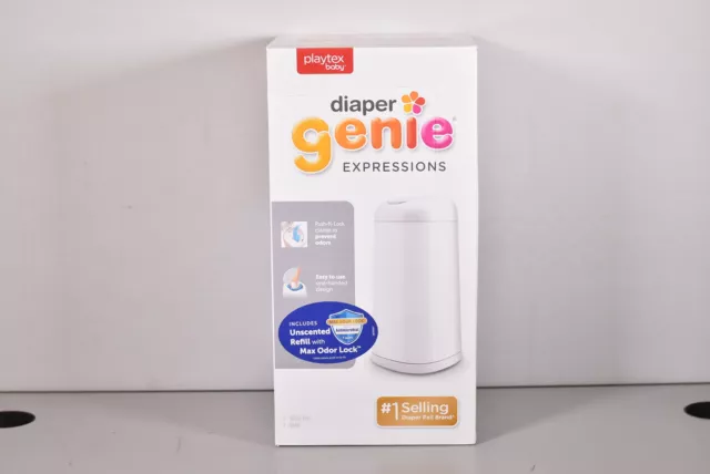 Playtex Baby Diaper Genie Expressions Diaper Pail with 1 Refil in White