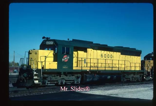 Original Slide C&NW System Chicago & North Western Unique SD45CAT 6000 In 1988