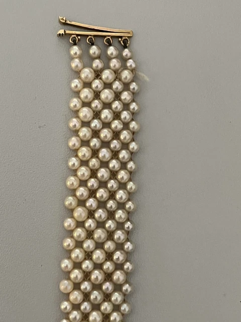 4043– Bracelet Ruban De Perles De Culture