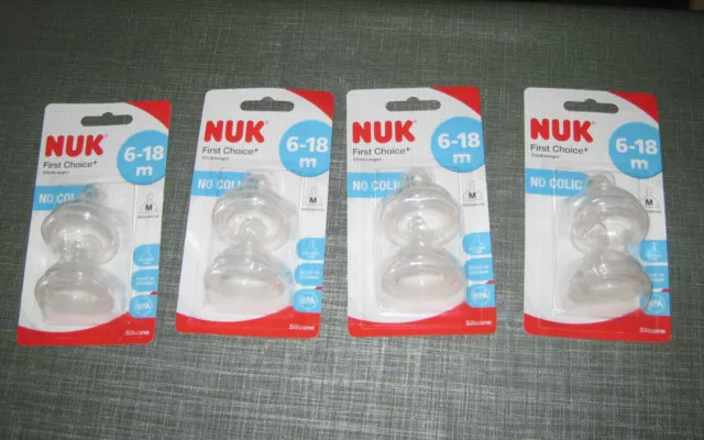 NUK First Choice+ - 4 tlg Paket - 8 Trinksauger - 6-18 m -  Unbenutzt
