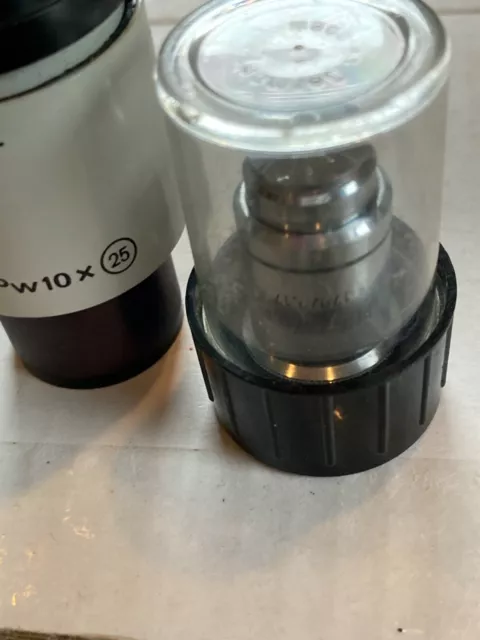 Lot of( 4) Microscope  Lens  / (1) objective lens / (2) Nikon / (1) Jena
