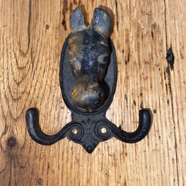 Cast Iron Double Hook Horse Head Coat/Towel Hanger