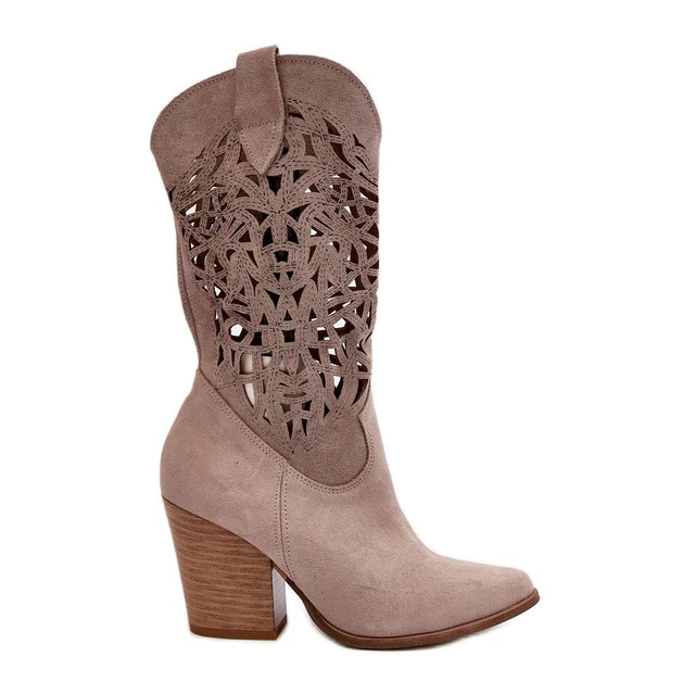 bottines ajourées beige
