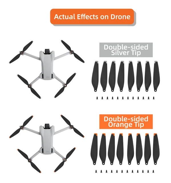 4 Paires d'hélices à pales silencieuses pour drone RC pour drones DJI Mini 3