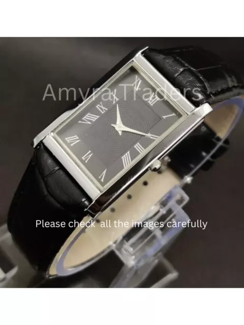 Tank Slim Quartz Black New Battery Roman Numerals Japanese Man's Wrist Watch