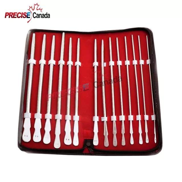 14 Pieces Set Of Dittel Urethral Sounds Gynecology Surgical Instruments