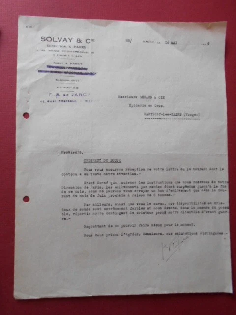 Ancienne Facture Cycles Tendil & Cie (Alès) – Document Vélo Vintage, 1937