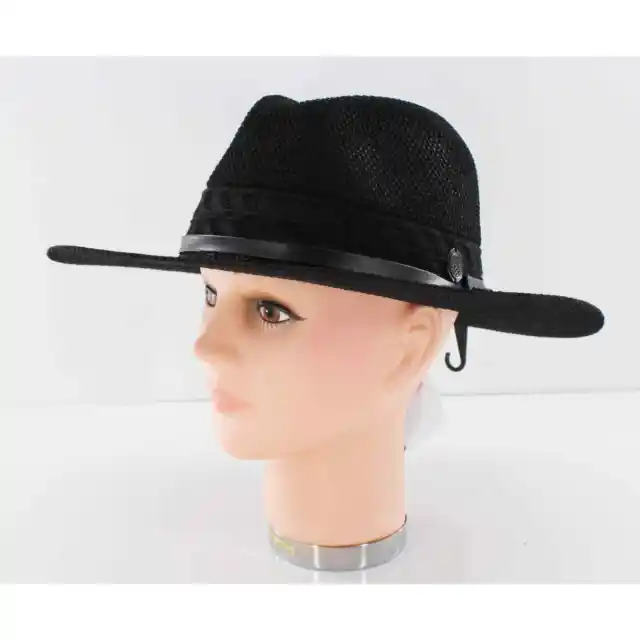 Vince Camuto Black Panama Hat with Band #HT189