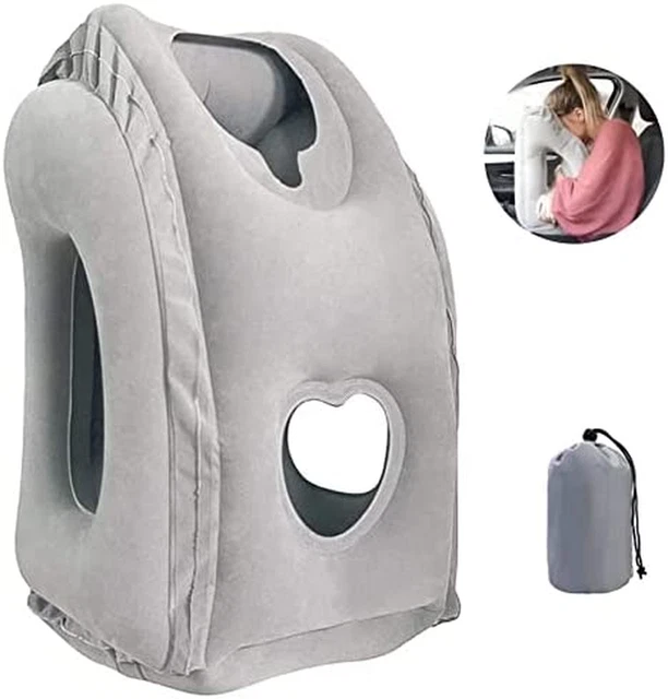 Inflatable Air Travel Pillow Support Kit Airplane Office Rest Neck Head Comfort