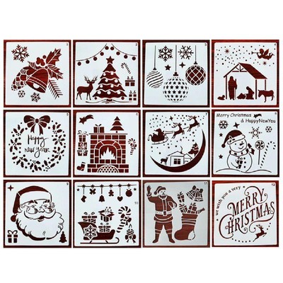 13x13CMS #CRAFT Natale in plastica modello stencil assortiti 1 