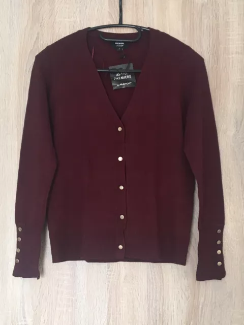 Ladies Cardigan women’s women Burgundy Summer Button up cardigans V Neck Size S