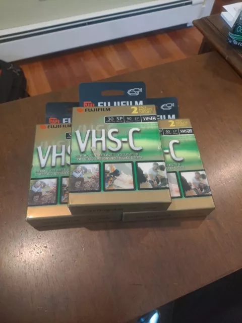 Lot of 6 Fuji Film VHS-C TC-30 Blank Premium High Grade Camcorder Tapes Sealed