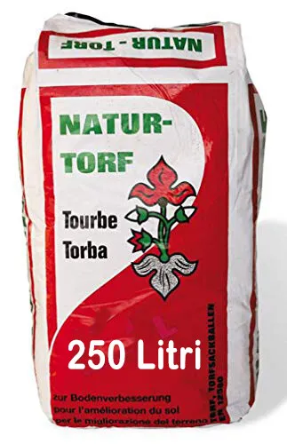 Torba Per Giardinaggio Biologica Sacco 250 Lt / 30Kg - Torba Bionda Natur Torf