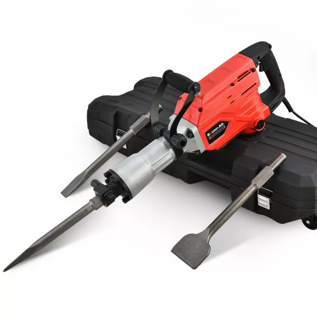 Baumr-AG 2300W Pro-Grade Electric Demolition Jackhammer, with 3 Bonus Chisels,