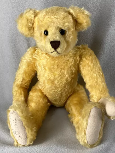 Artist Made By Donna Bobby Jointed Yellow Mohair Bear Sunflower Sue No Clothing