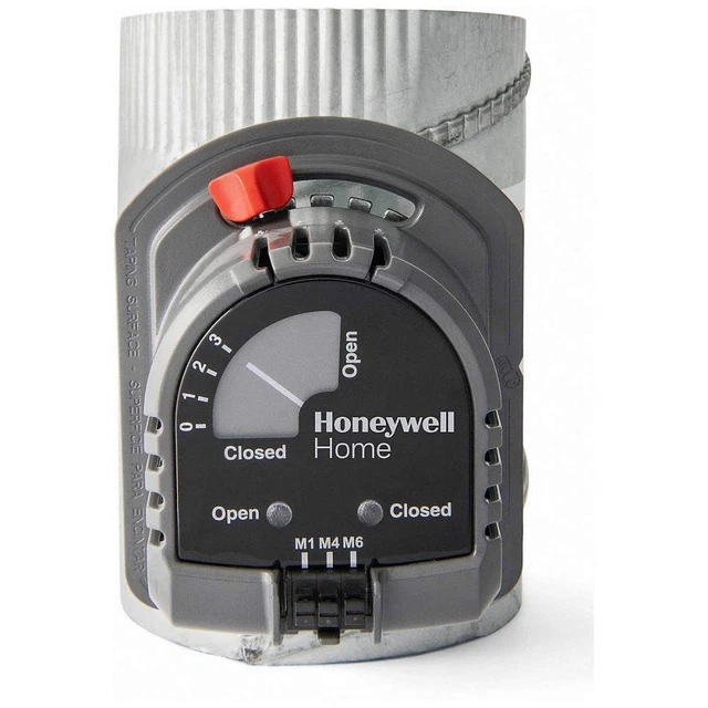 HONEYWELL HOME ARD6TZ Round Damper,Gr/Rd/Steel,6 in. Dia.