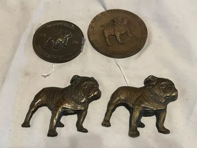 Cast Iron/Brass Bulldog Medallions - Lot Of Four (187/1062/1063/1064)