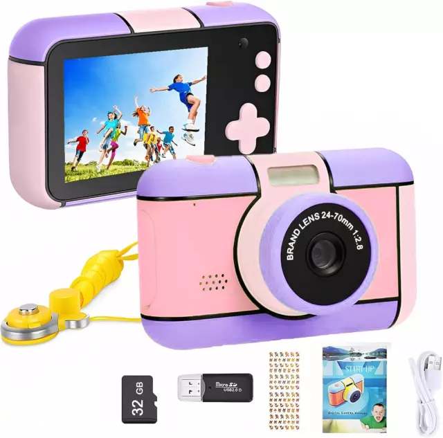 Toyzoom Macchina Fotografica per Bambini 24MP Selfie Fotocamera Digitale 1080P H