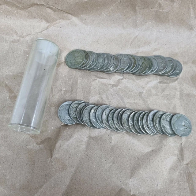 ROLL of 40 1938 D Buffalo Nickel Circulated #46214